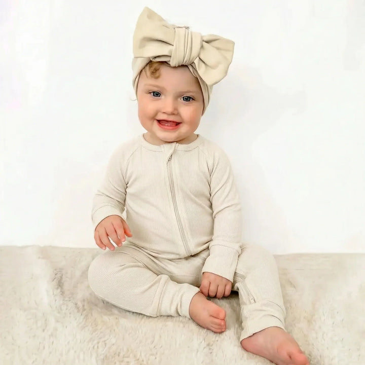 Oat Bamboo Convertible Zippered Romper