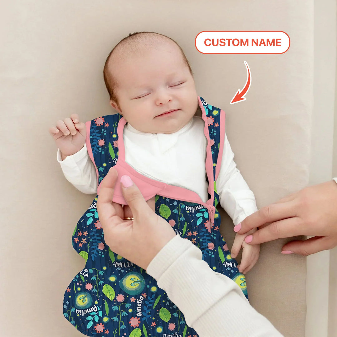 Nighttime Bugs Custom Name Bamboo Sleep Bag