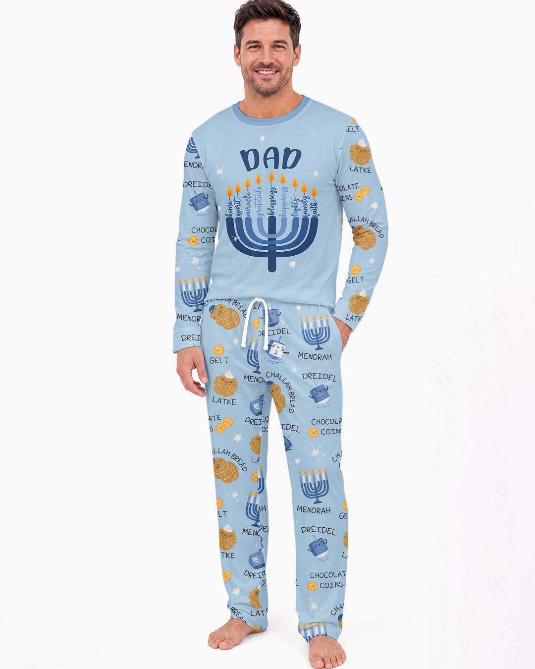 Hanukkah Family Matching  Bamboo Men's Pajama Set