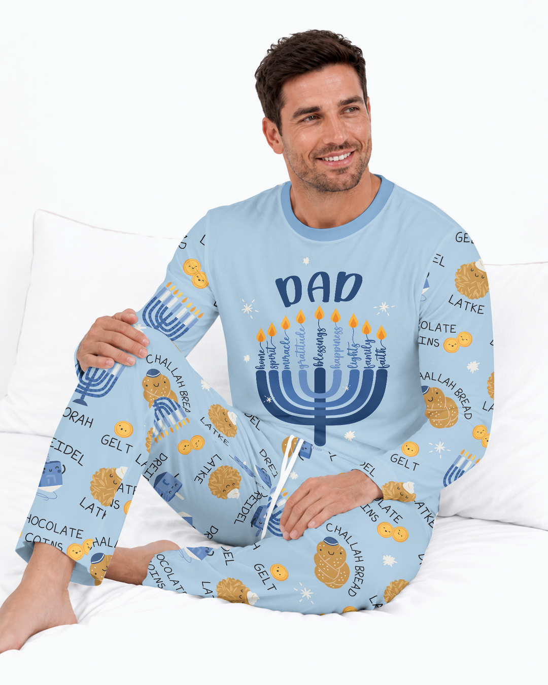 Hanukkah Family Matching  Bamboo Men's Pajama Set