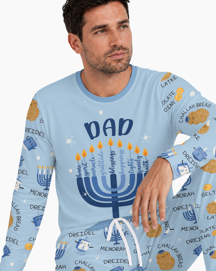 Hanukkah Family Matching  Bamboo Men's Pajama Set