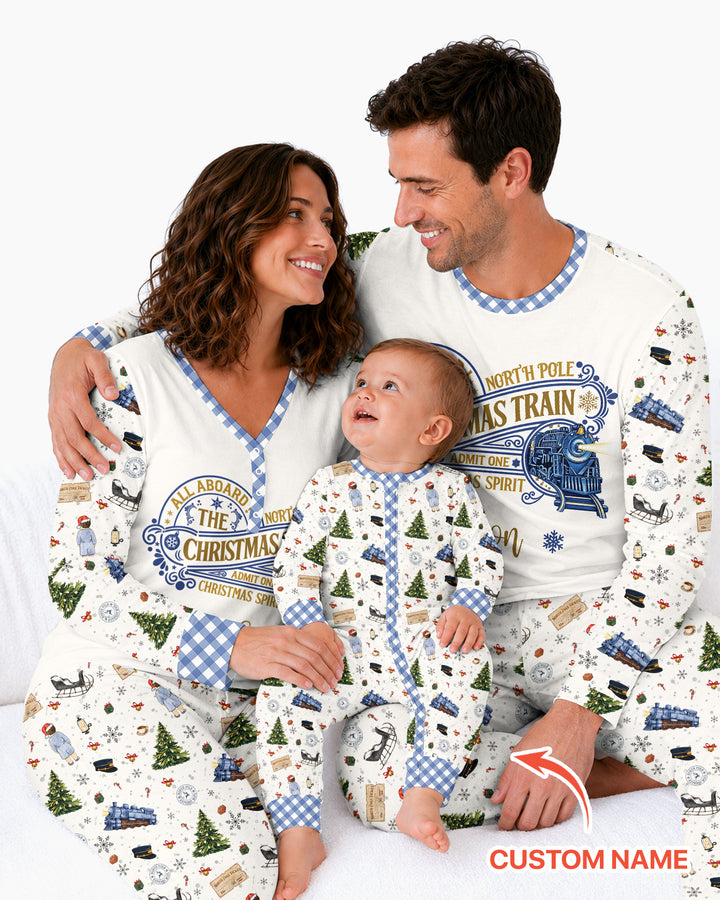 Custom Name North Pole Adventure Bamboo Women Pajama Set