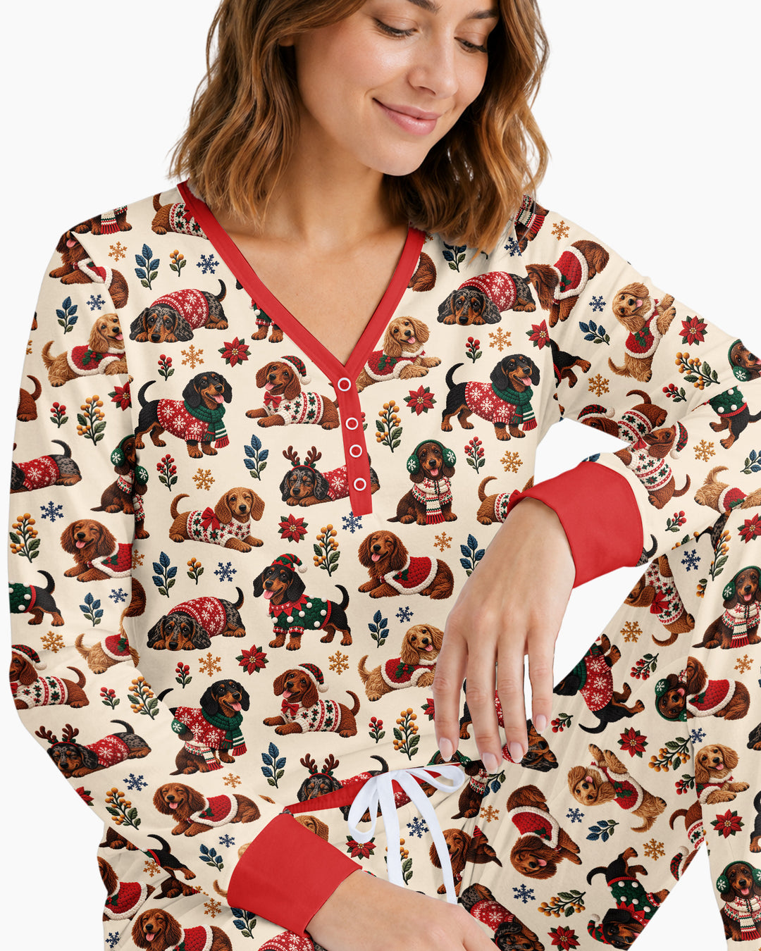 Dachshund Christmas Bamboo Women Pajama Set