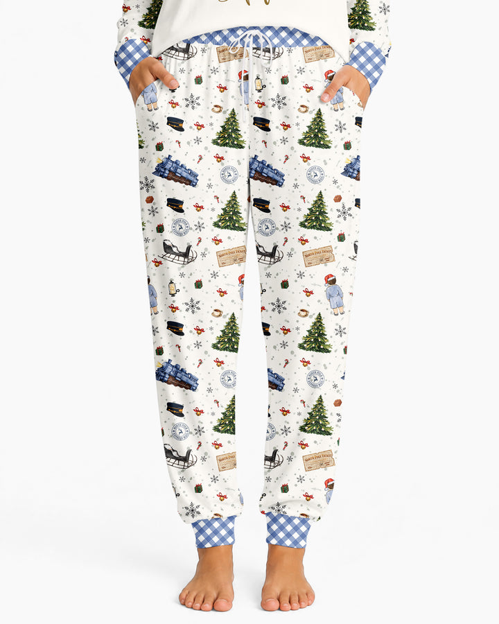 Custom Name North Pole Adventure Bamboo Women Pajama Set