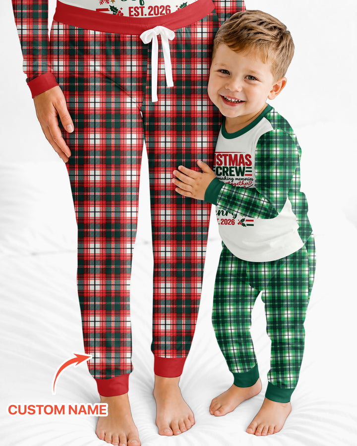 The Christmas Crew Custom Name Bamboo Women Pajama Set