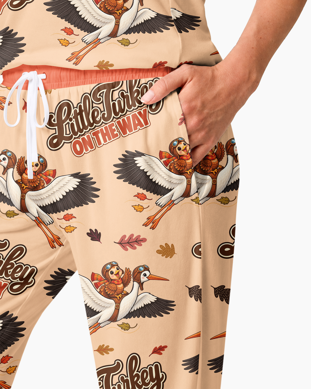 Little Turkey On The Way Family Matching Bamboo Women Pajama Set