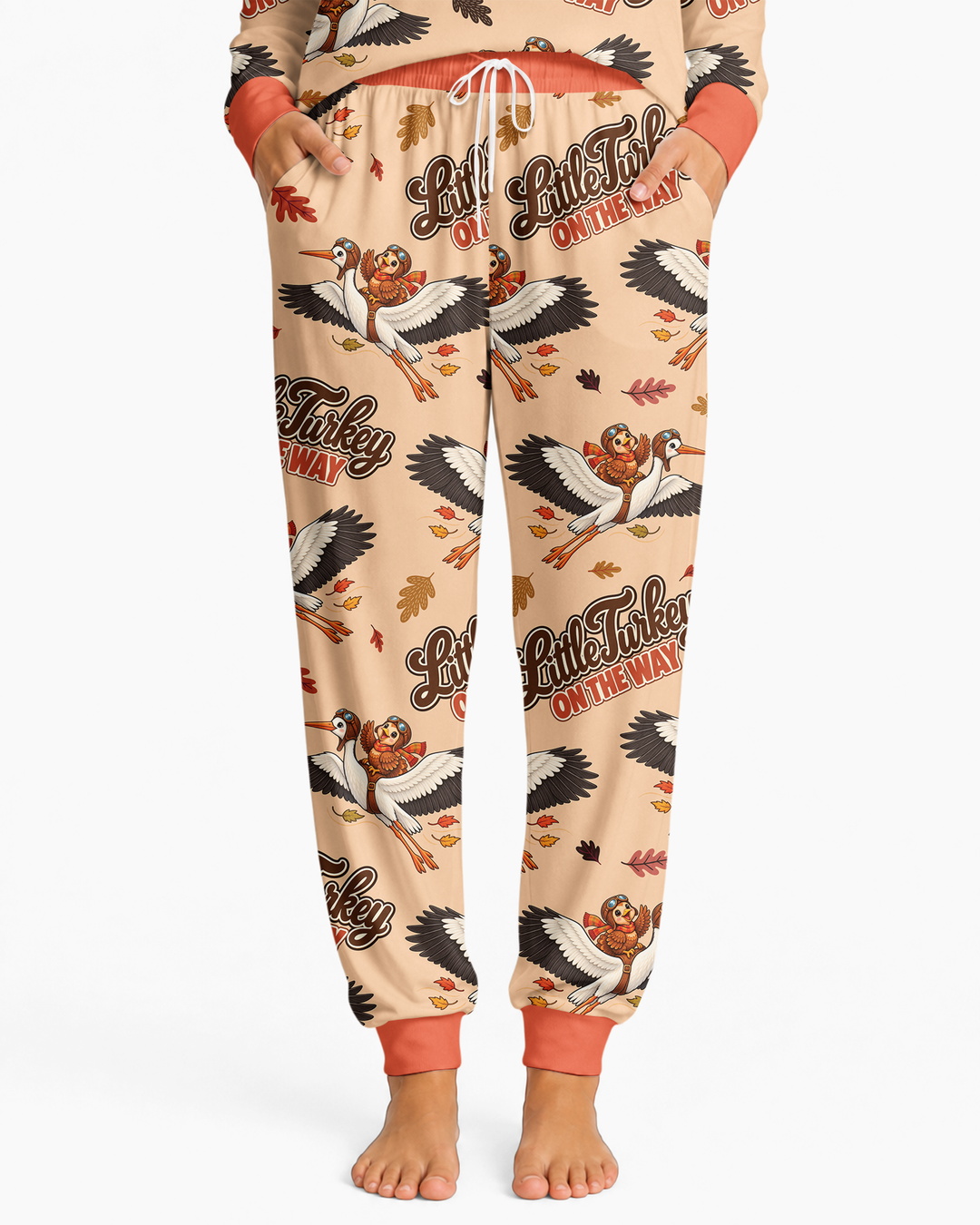 Little Turkey On The Way Family Matching Bamboo Women Pajama Set