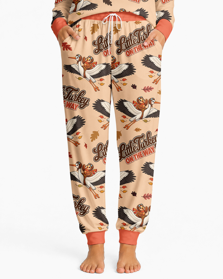 Little Turkey On The Way Family Matching Bamboo Women Pajama Set