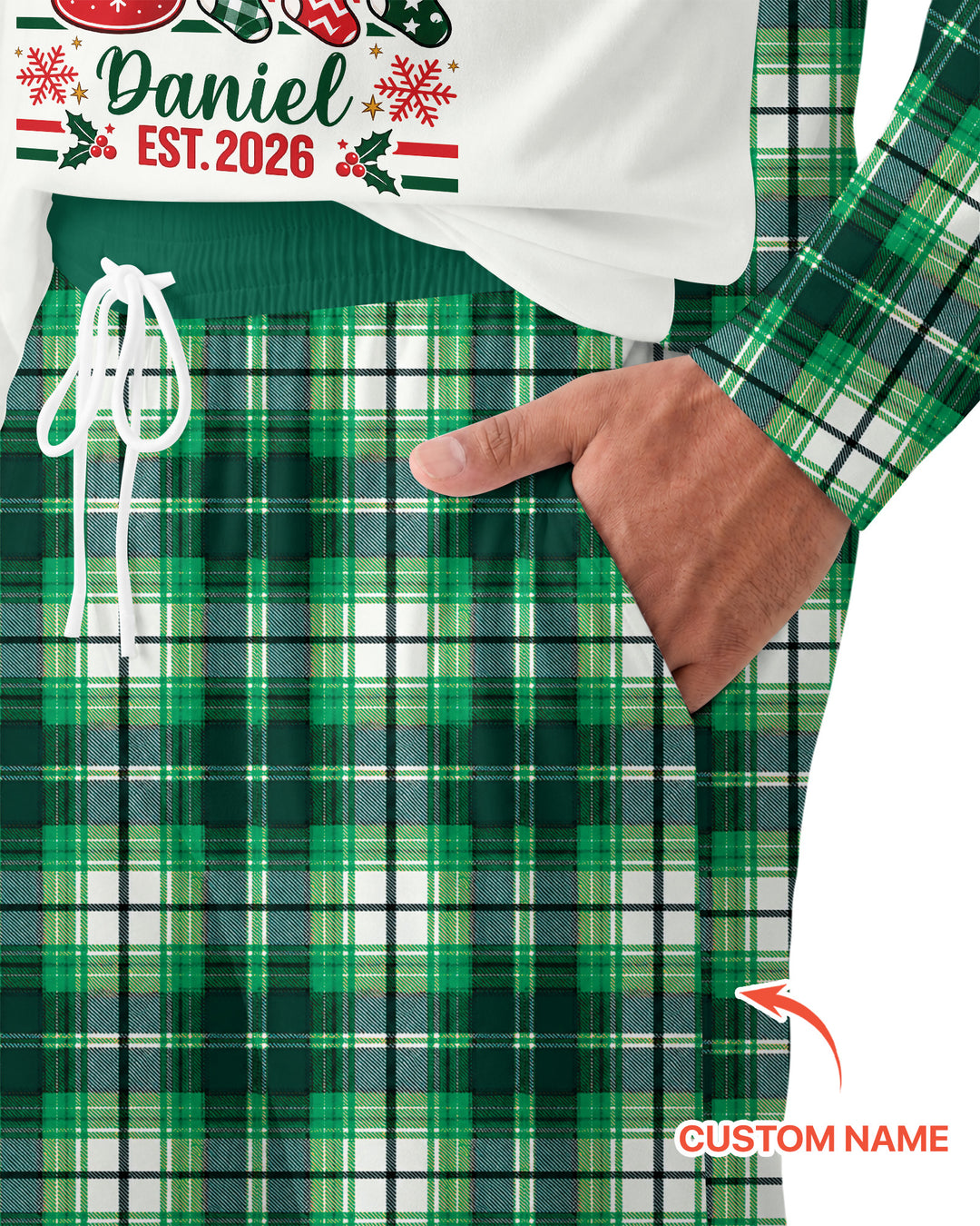 The Christmas Crew Custom Name Bamboo Men's Pajama Set