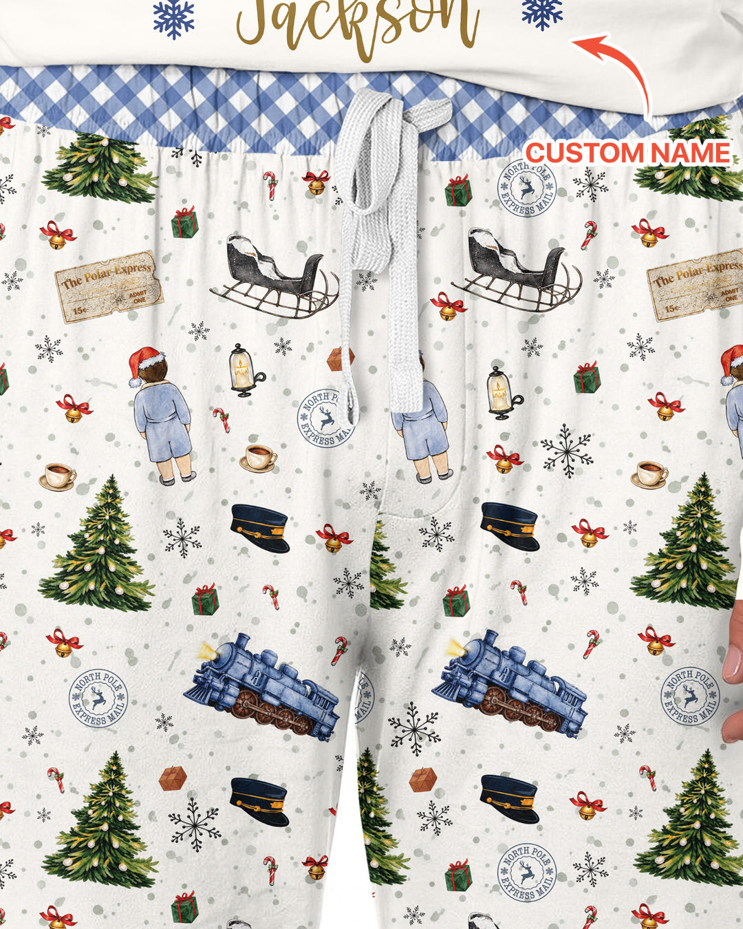 Custom Name North Pole Adventure Bamboo Men's Pajama Set