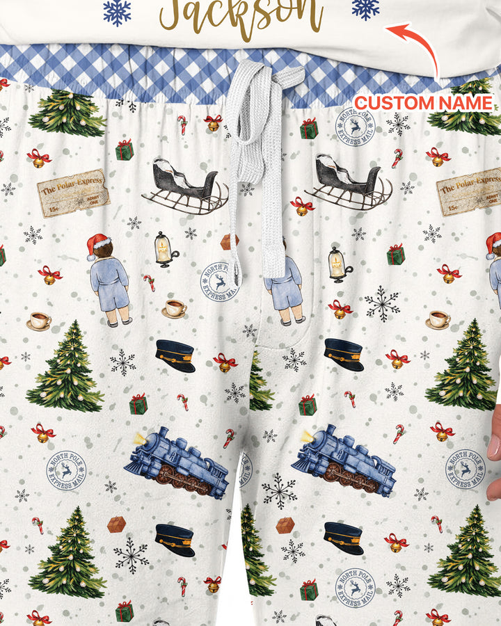 Custom Name North Pole Adventure Bamboo Men's Pajama Set