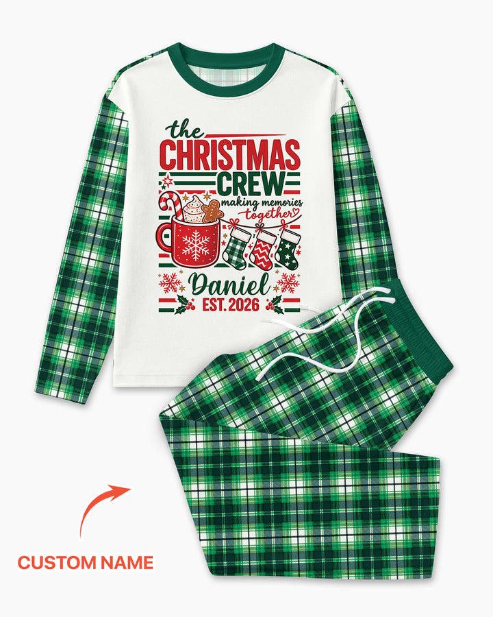 The Christmas Crew Custom Name Bamboo Men's Pajama Set