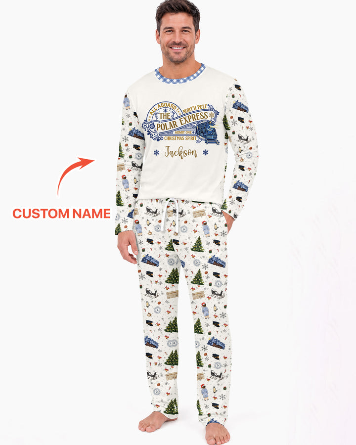 Custom Name North Pole Adventure Bamboo Men's Pajama Set