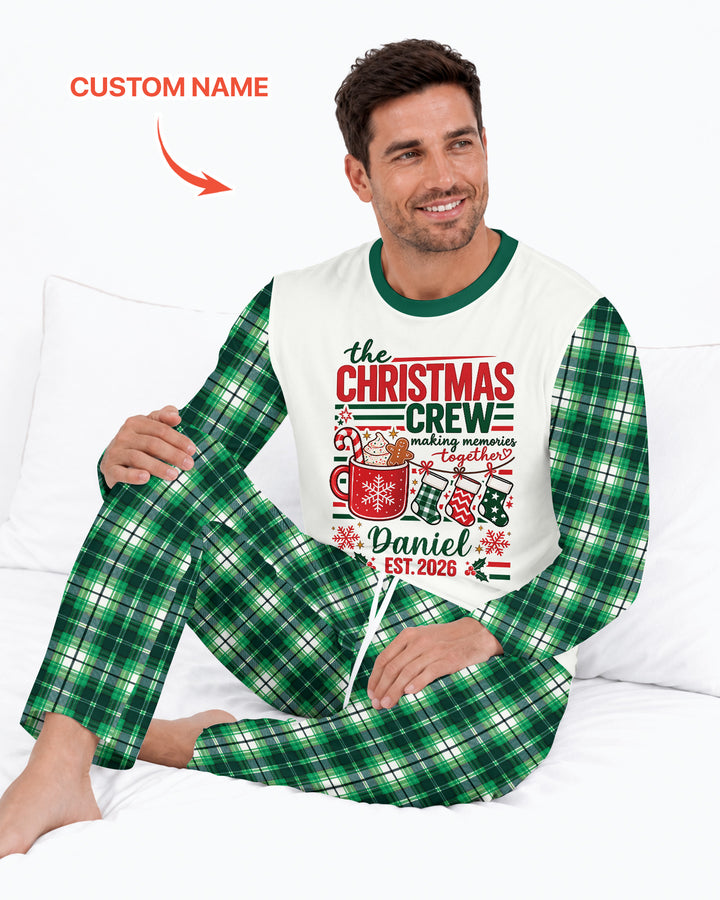 The Christmas Crew Custom Name Bamboo Men's Pajama Set