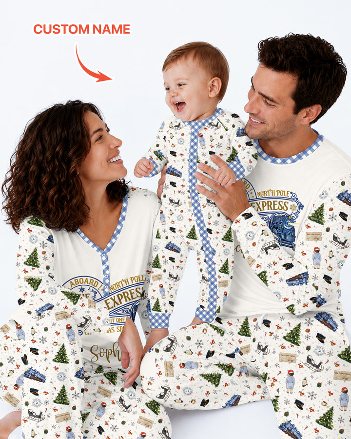 Custom Name North Pole Adventure Bamboo Men's Pajama Set