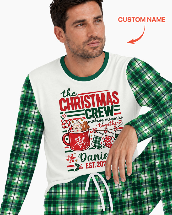 The Christmas Crew Custom Name Bamboo Men's Pajama Set