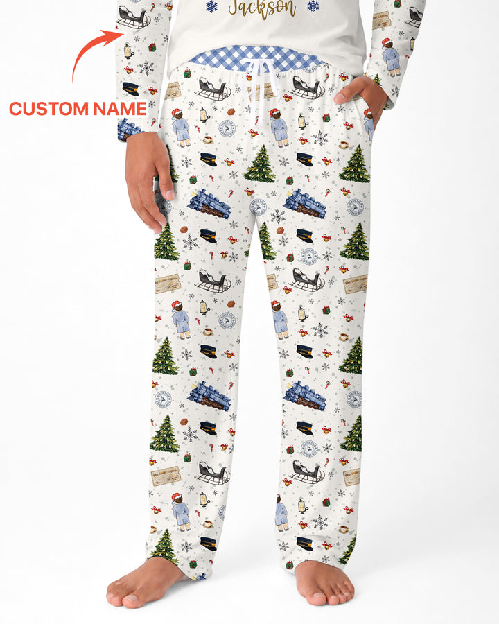 Custom Name North Pole Adventure Bamboo Men's Pajama Set