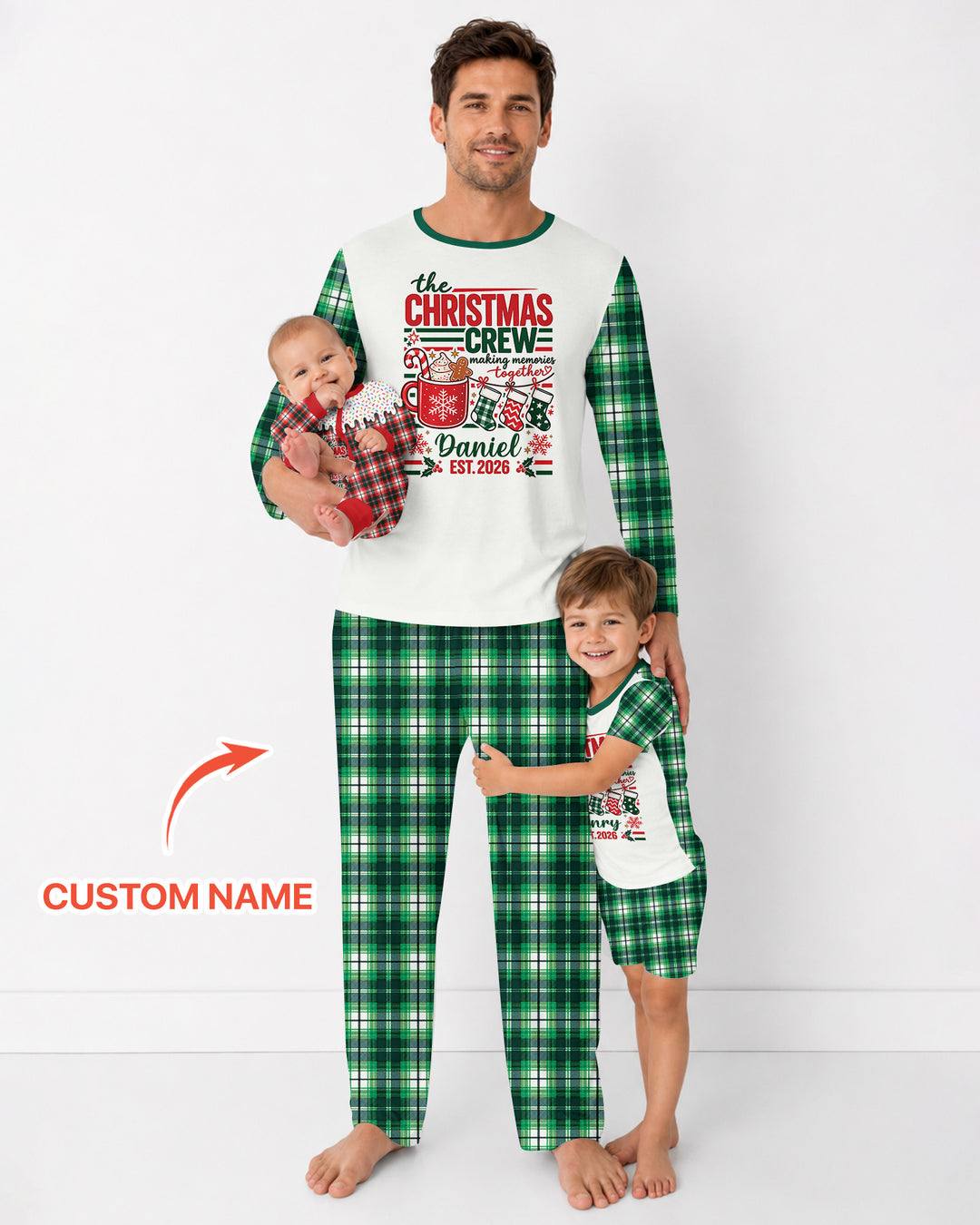 The Christmas Crew Custom Name Bamboo Men's Pajama Set