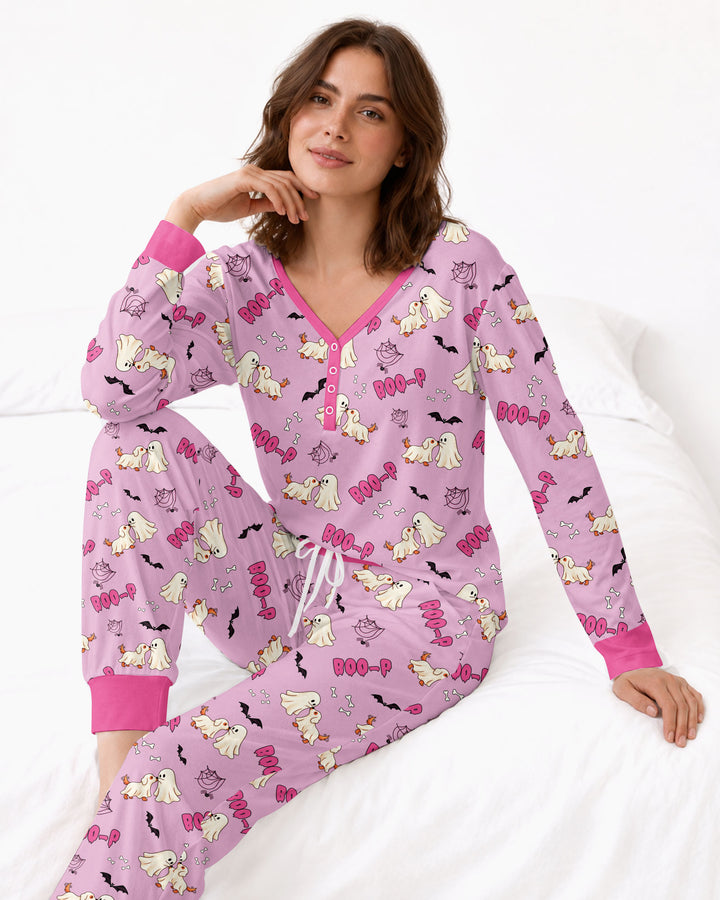 Boo-P Ghost Dog Bamboo Women Pajama Set
