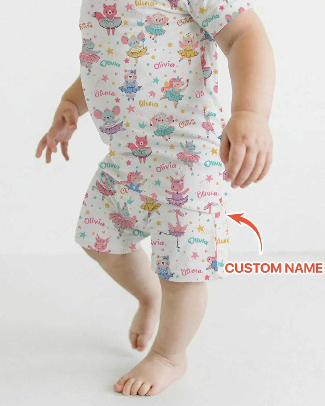 Fairy Friends Ballet Custom Name Bamboo Two Piece Short Sleeve Shorts Pajama Set