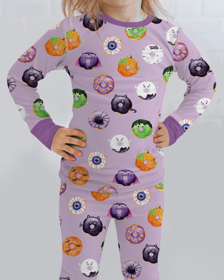 Spooky Donut Bamboo Two Piece Long Sleeve Pajama Set