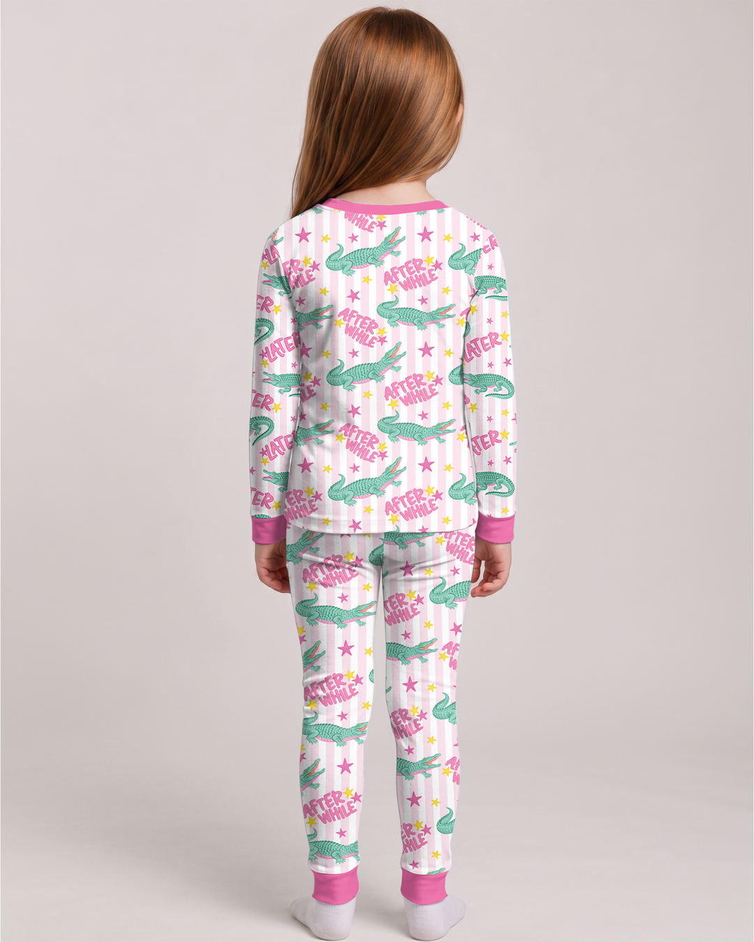Later Gator After A While Crocodile Bamboo Two Piece Long Sleeve Pajama Set