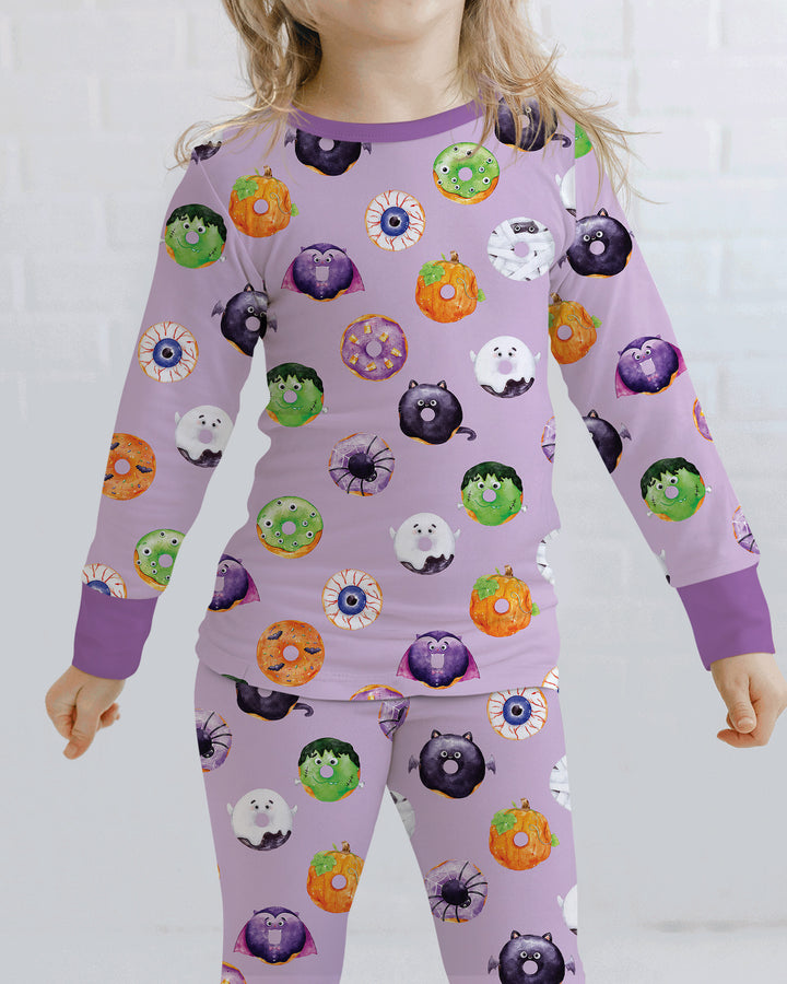 Spooky Donut Bamboo Two Piece Long Sleeve Pajama Set