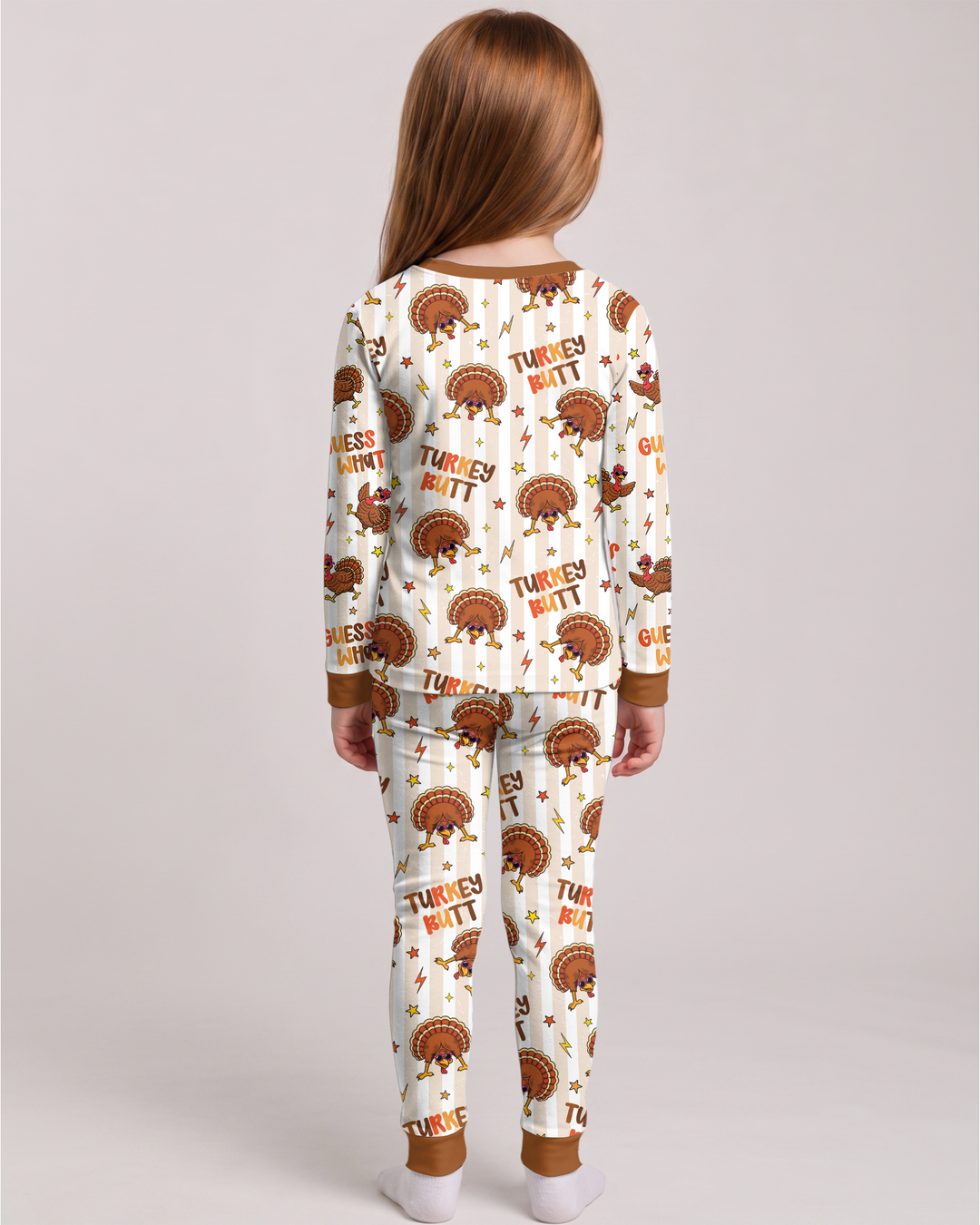 Guess What Turkey Butt Bamboo Two Piece Long Sleeve Pajama Set