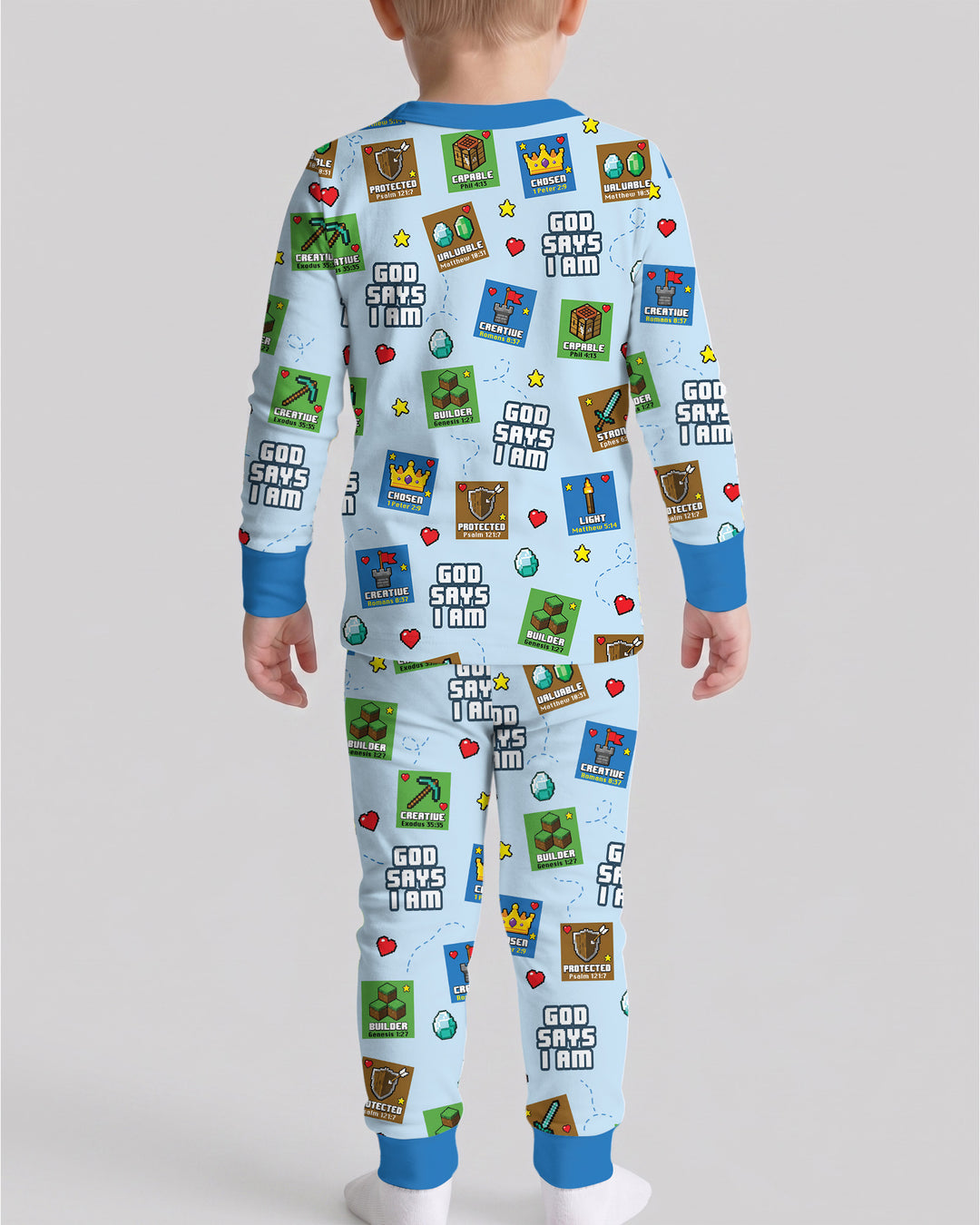 God Says I Am Gamer Bamboo Two Piece Long Sleeve Pajama Set