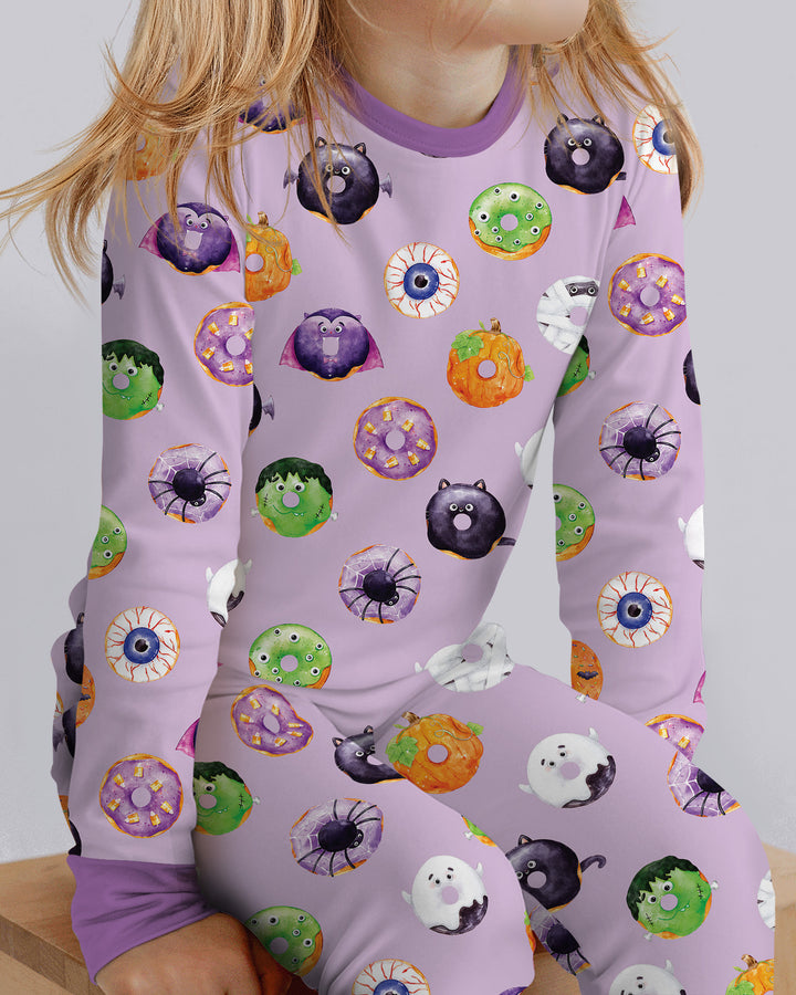Spooky Donut Bamboo Two Piece Long Sleeve Pajama Set