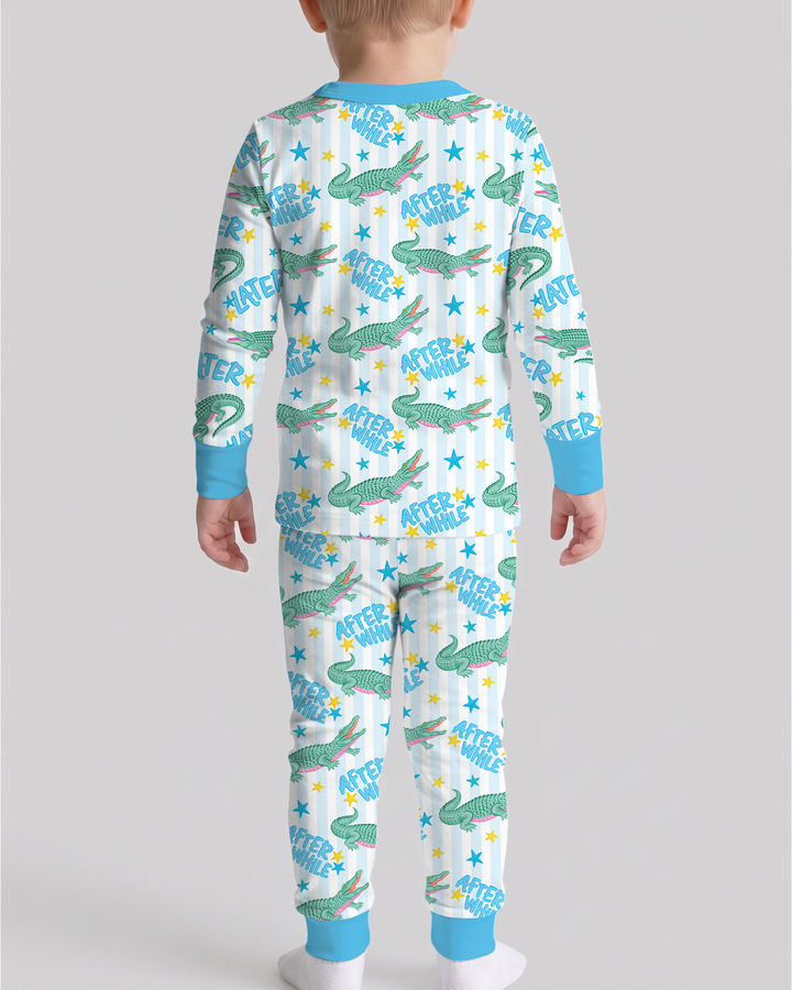 Later Gator After A While Crocodile Bamboo Two Piece Long Sleeve Pajama Set
