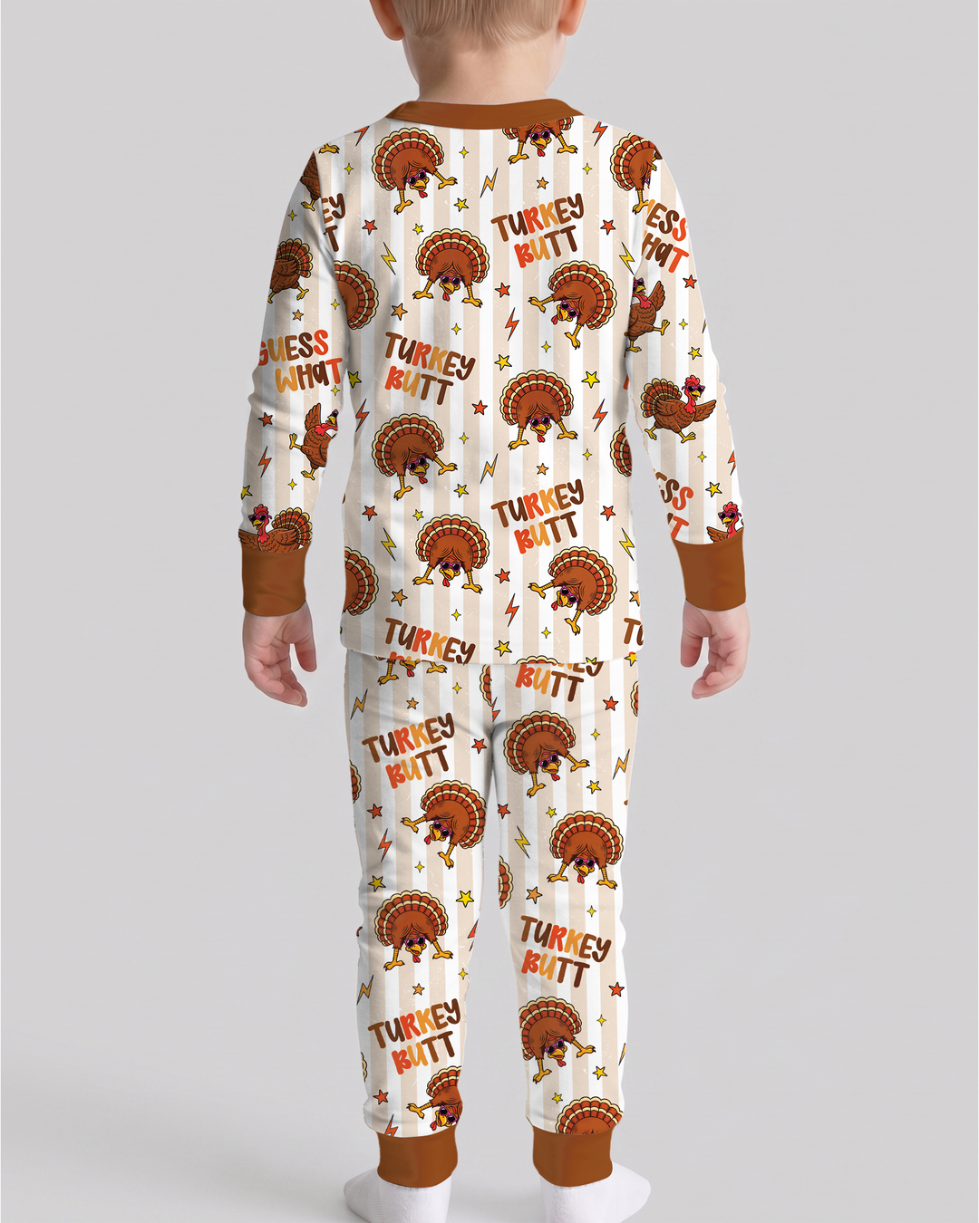 Guess What Turkey Butt Bamboo Two Piece Long Sleeve Pajama Set