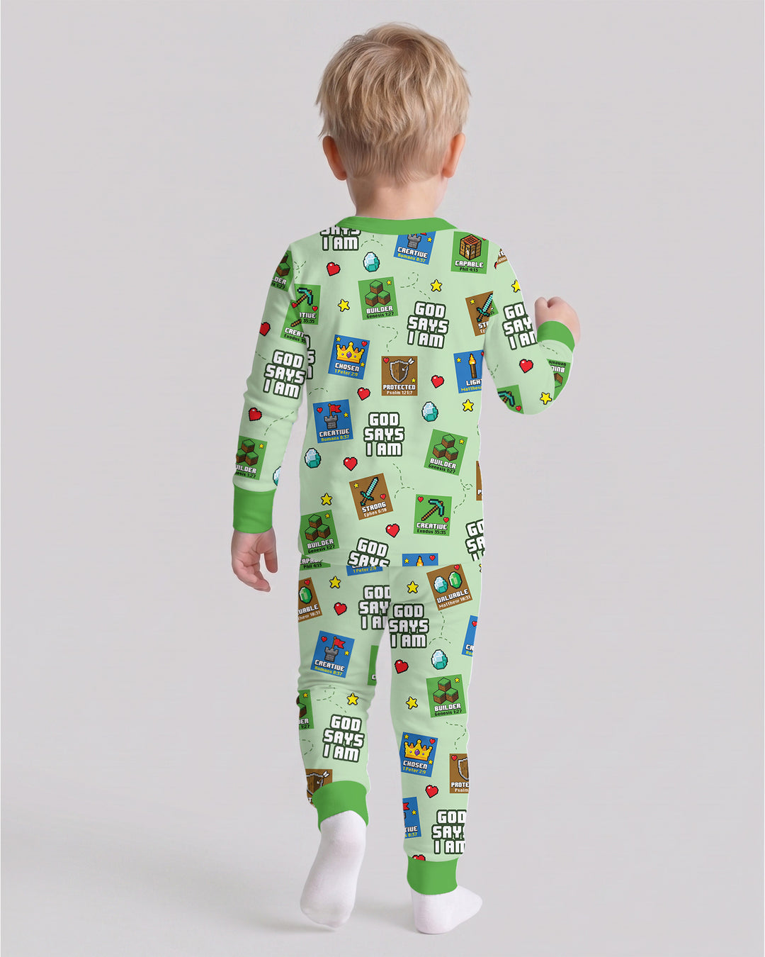 God Says I Am Gamer Bamboo Two Piece Long Sleeve Pajama Set