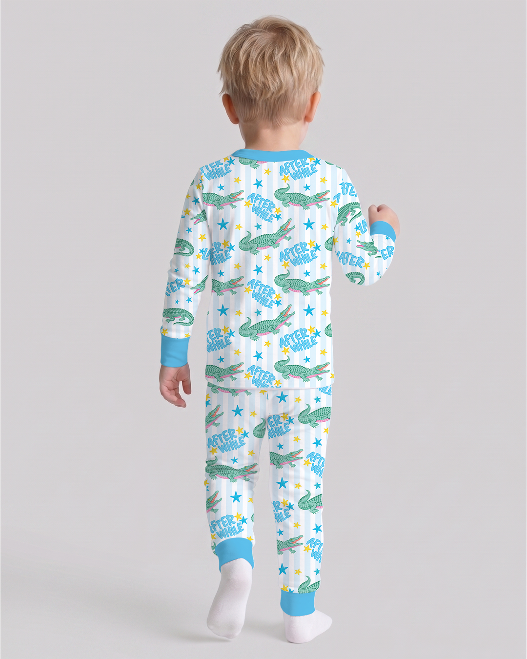 Later Gator After A While Crocodile Bamboo Two Piece Long Sleeve Pajama Set