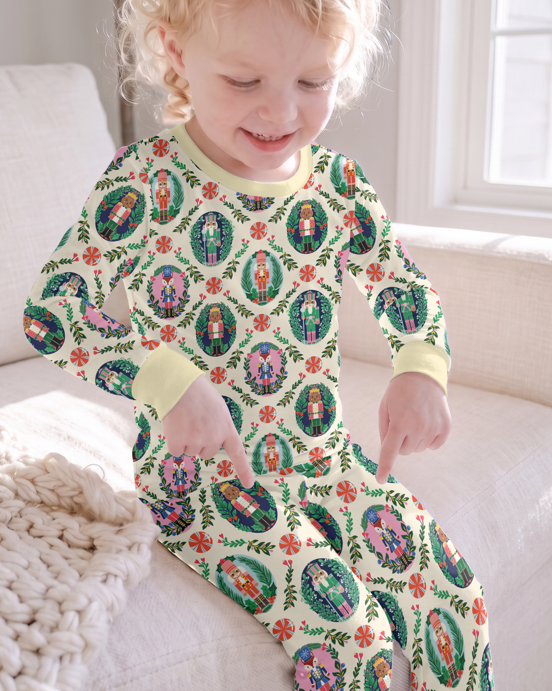 Whimsical Nutcracker Bamboo Two Piece Long Sleeve Pajama Set