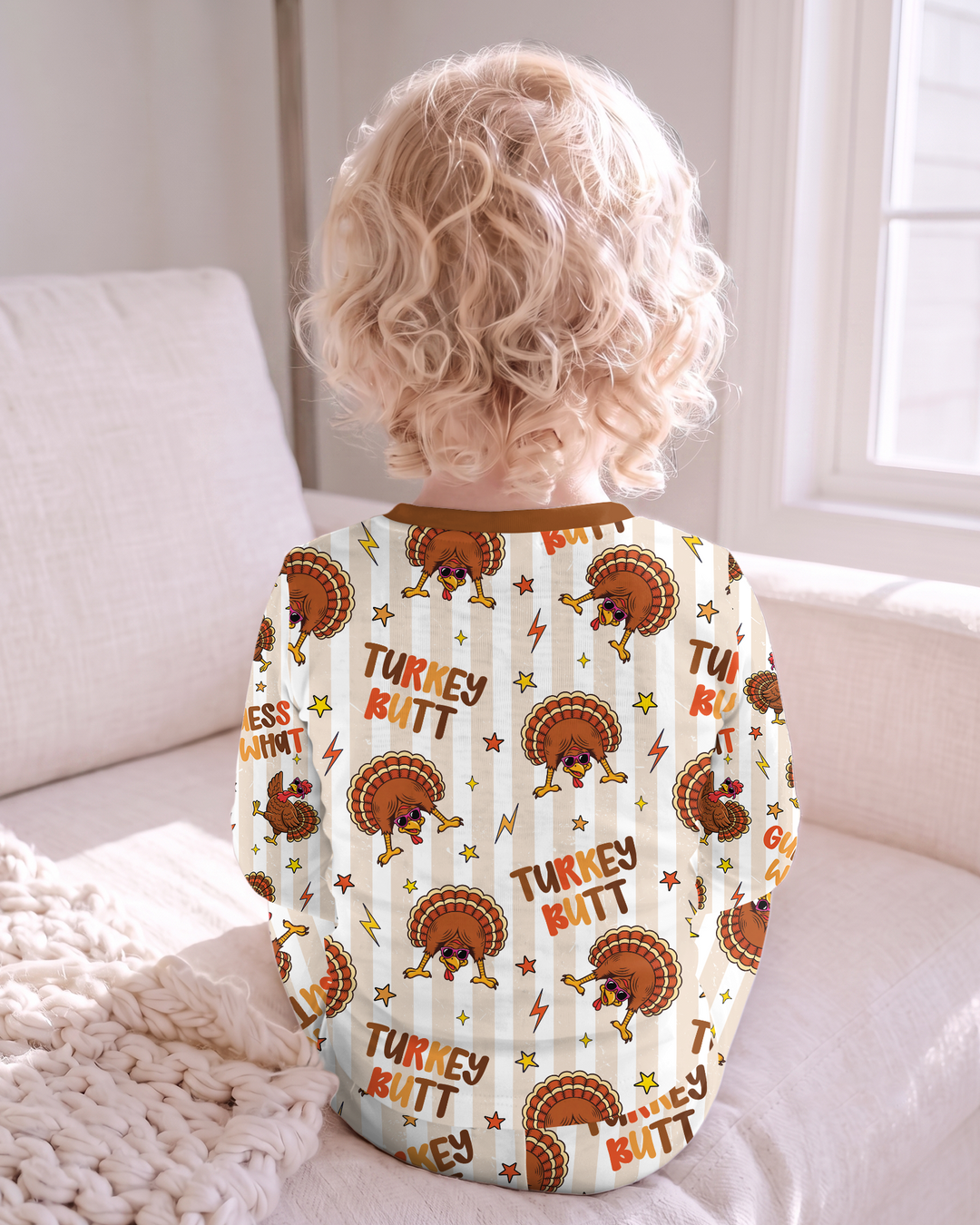 Guess What Turkey Butt Bamboo Two Piece Long Sleeve Pajama Set
