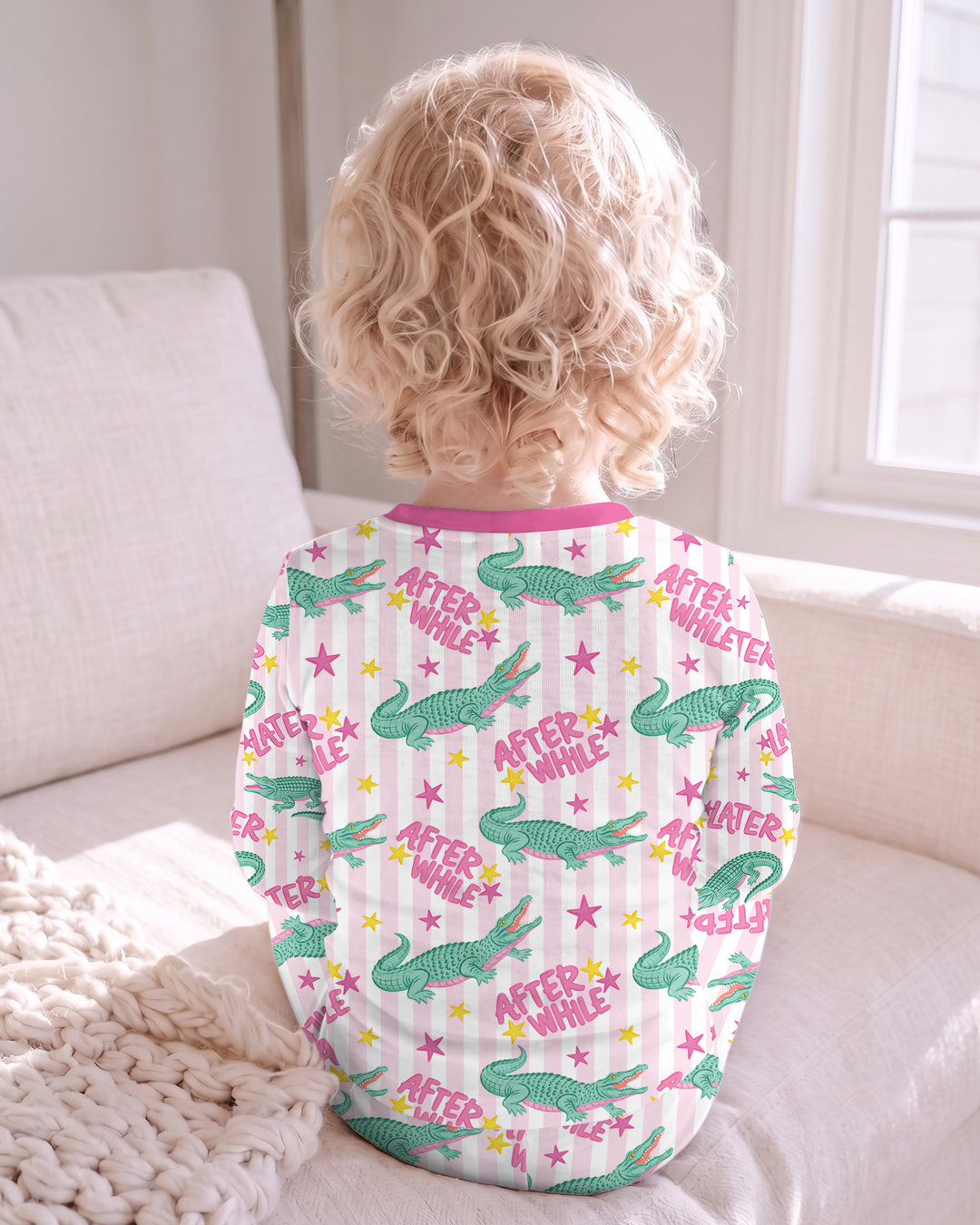 Later Gator After A While Crocodile Bamboo Two Piece Long Sleeve Pajama Set