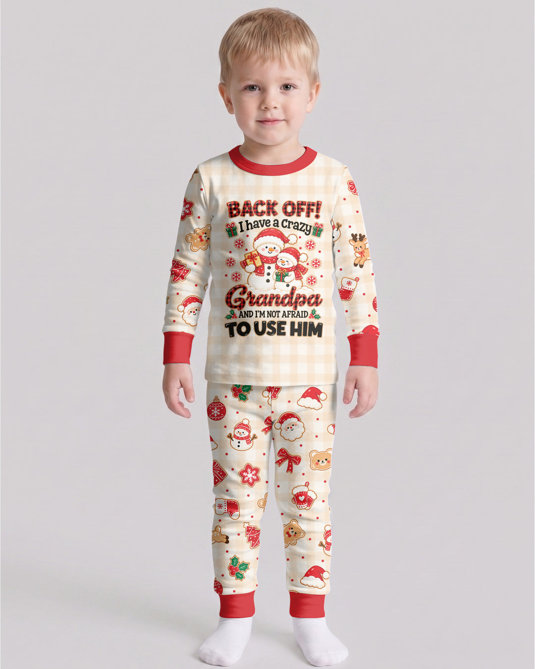 Back Off I Have A Crazy Grandpa Bamboo Two Piece Long Sleeve Pajama Set