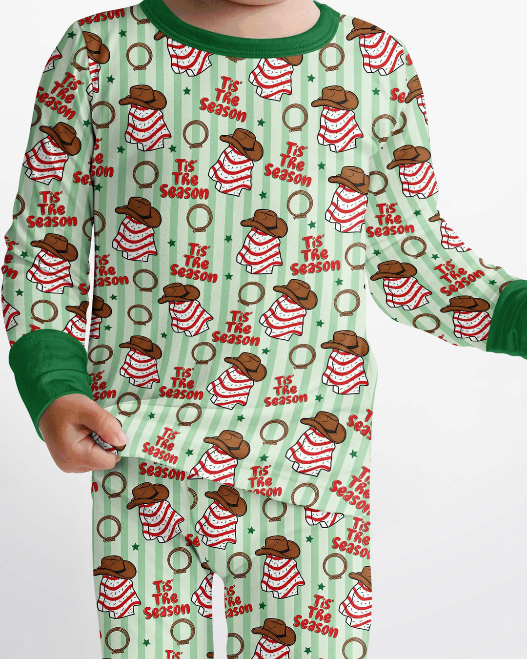 Western Christmas Tis the Season Bamboo Two Piece Long Sleeve Pajama Set