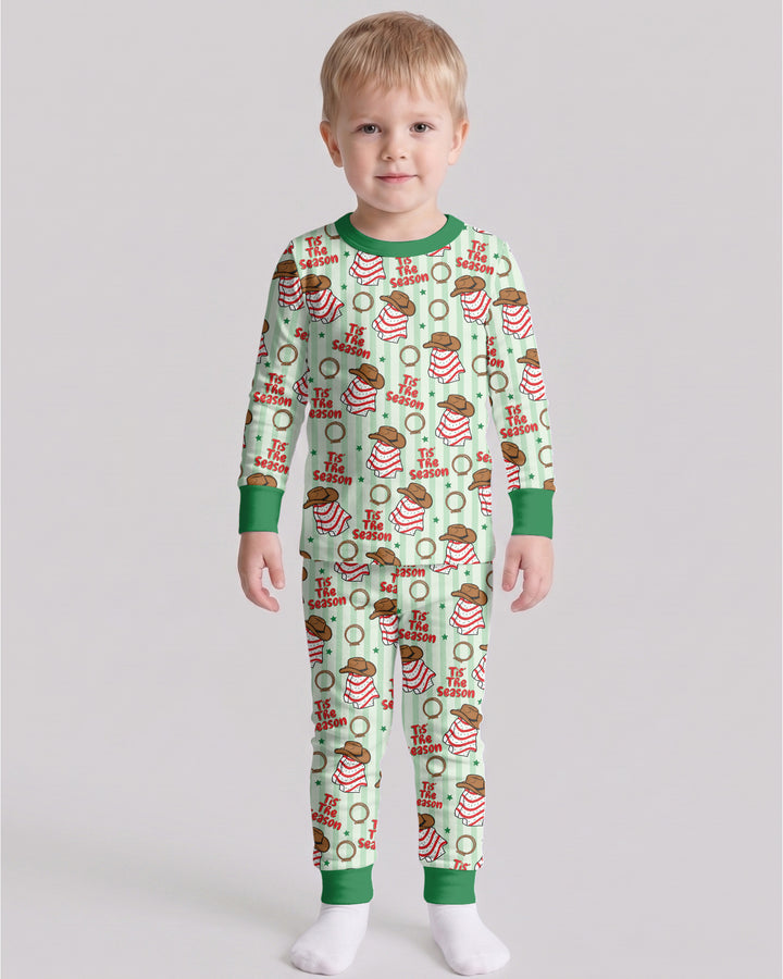 Western Christmas Tis the Season Bamboo Two Piece Long Sleeve Pajama Set