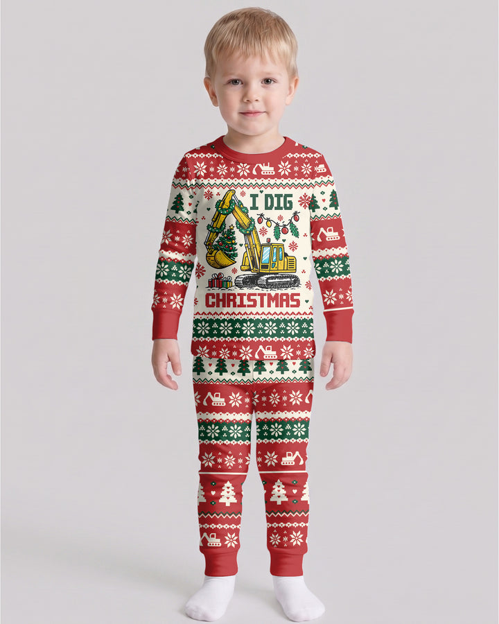 I Dig Christmas Ugly Bamboo Two Piece Long Sleeve Pajama Set