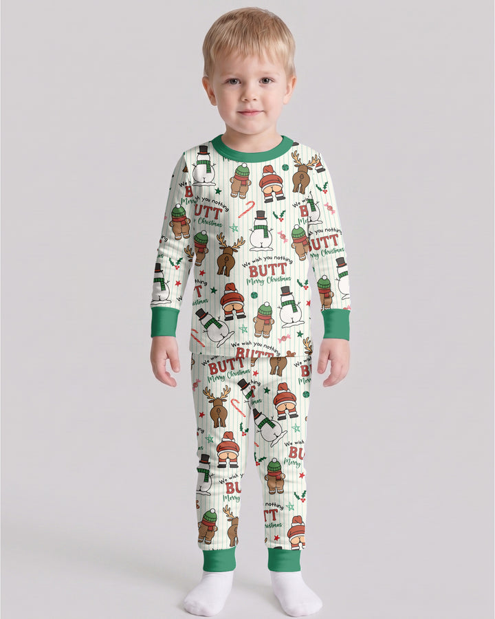 We Wish You Nothing Butt Merry Bamboo Two Piece Long Sleeve Pajama Set