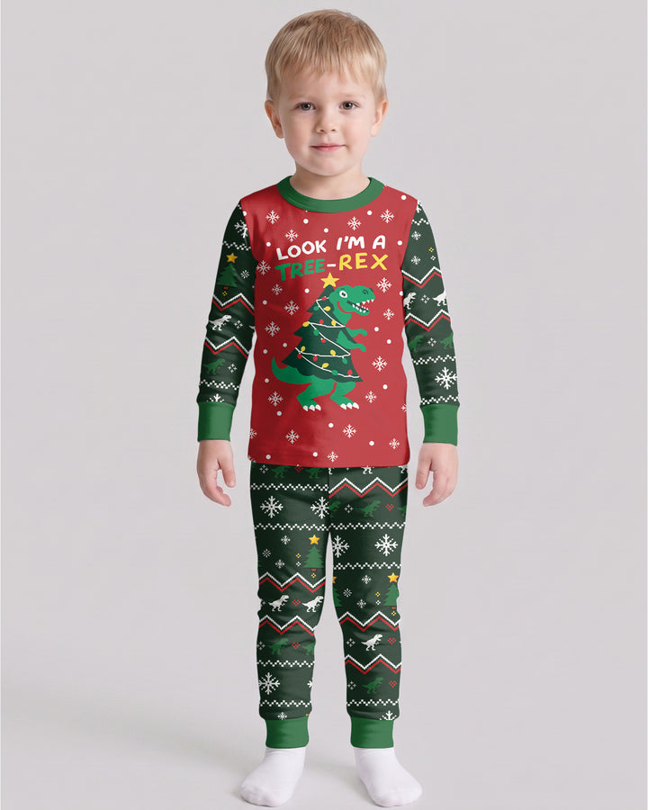 Look I'm Tree-Rex Ugly Christmas Bamboo Two Piece Long Sleeve Pajama Set
