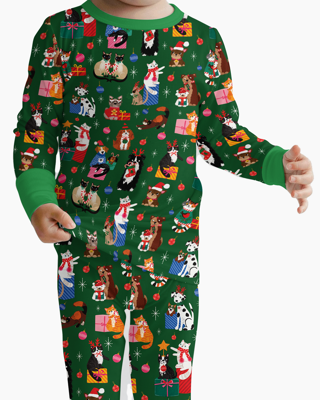 Christmas Paws Bamboo Two Piece Long Sleeve Pajama Set