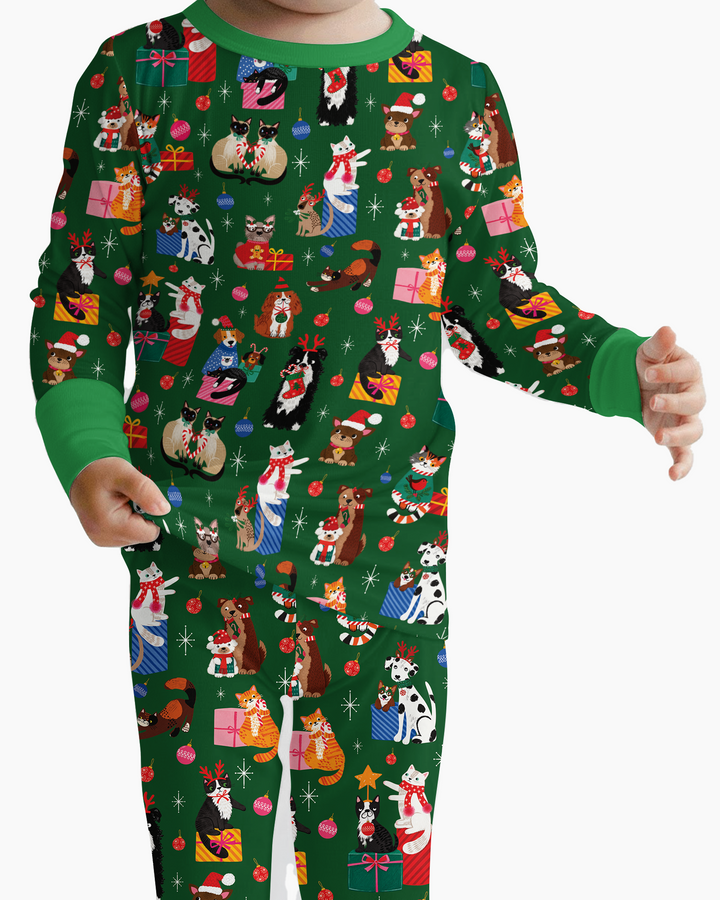 Christmas Paws Bamboo Two Piece Long Sleeve Pajama Set