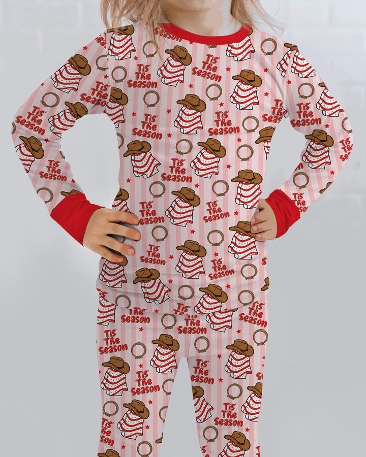 Western Christmas Tis the Season Bamboo Two Piece Long Sleeve Pajama Set
