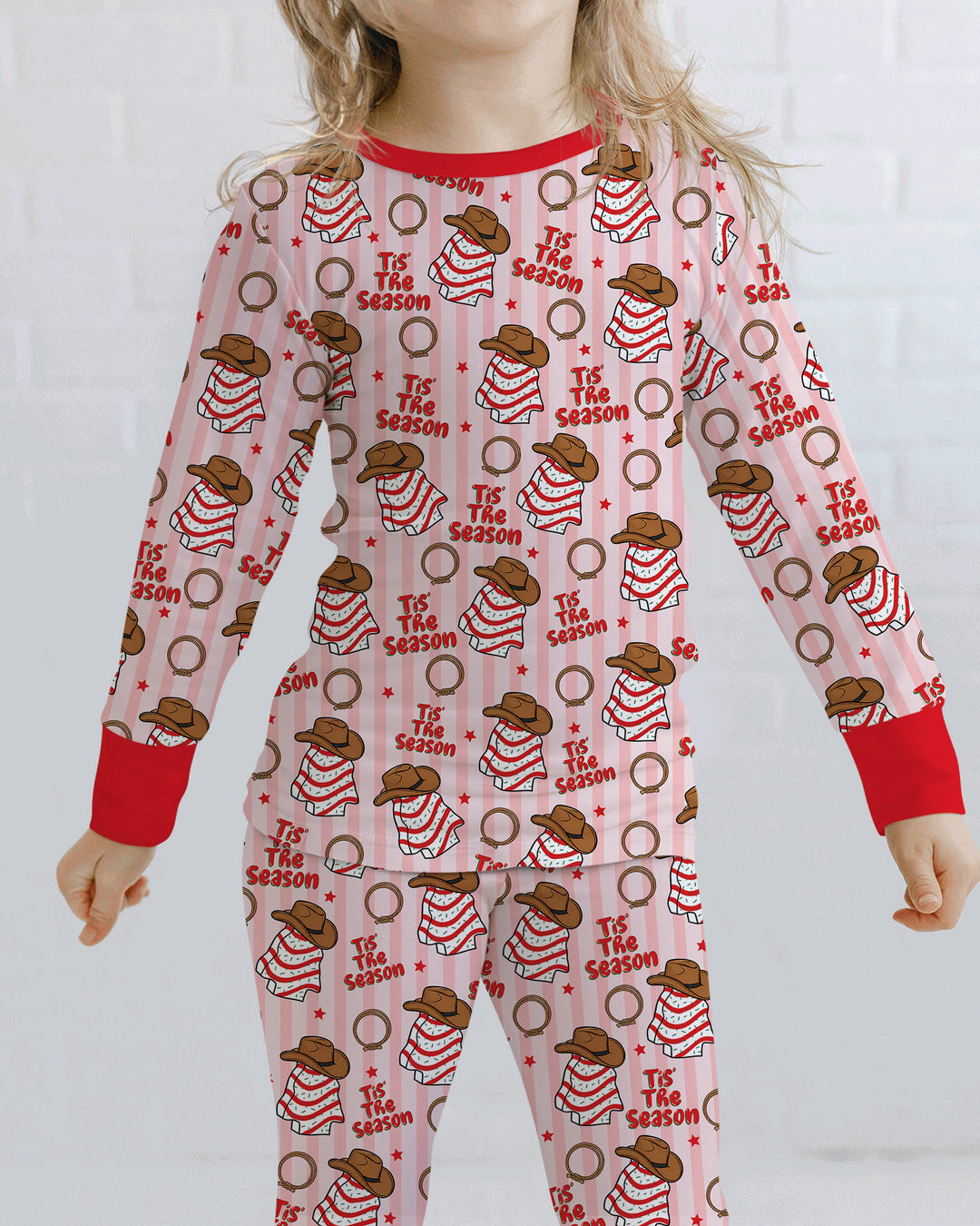 Western Christmas Tis the Season Bamboo Two Piece Long Sleeve Pajama Set