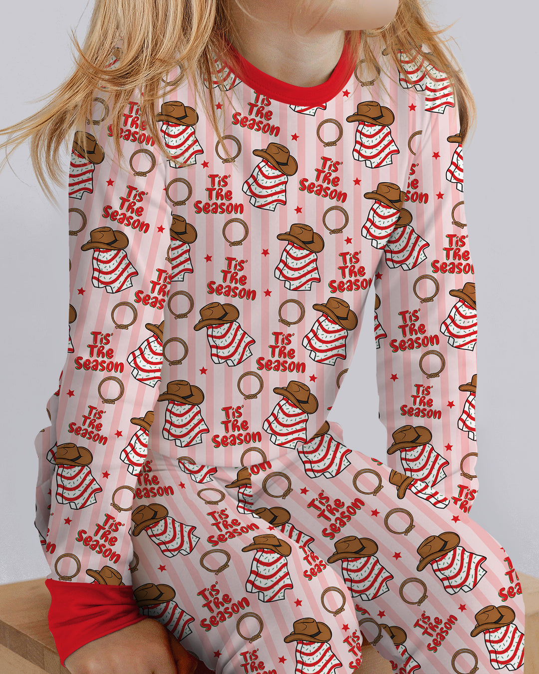 Western Christmas Tis the Season Bamboo Two Piece Long Sleeve Pajama Set