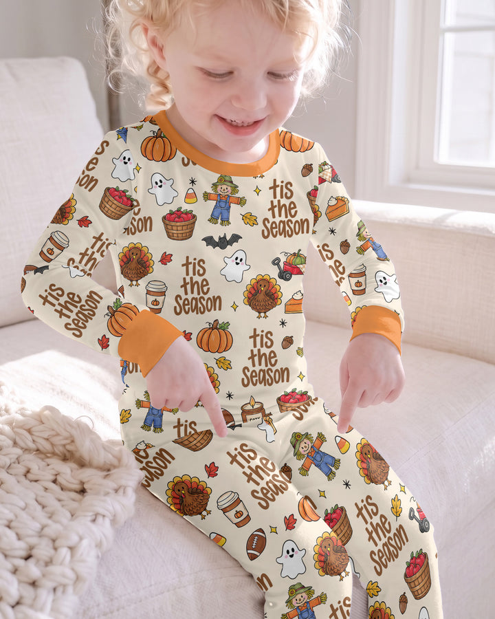 Fall Tis the Season Bamboo Two Piece Long Sleeve Pajama Set