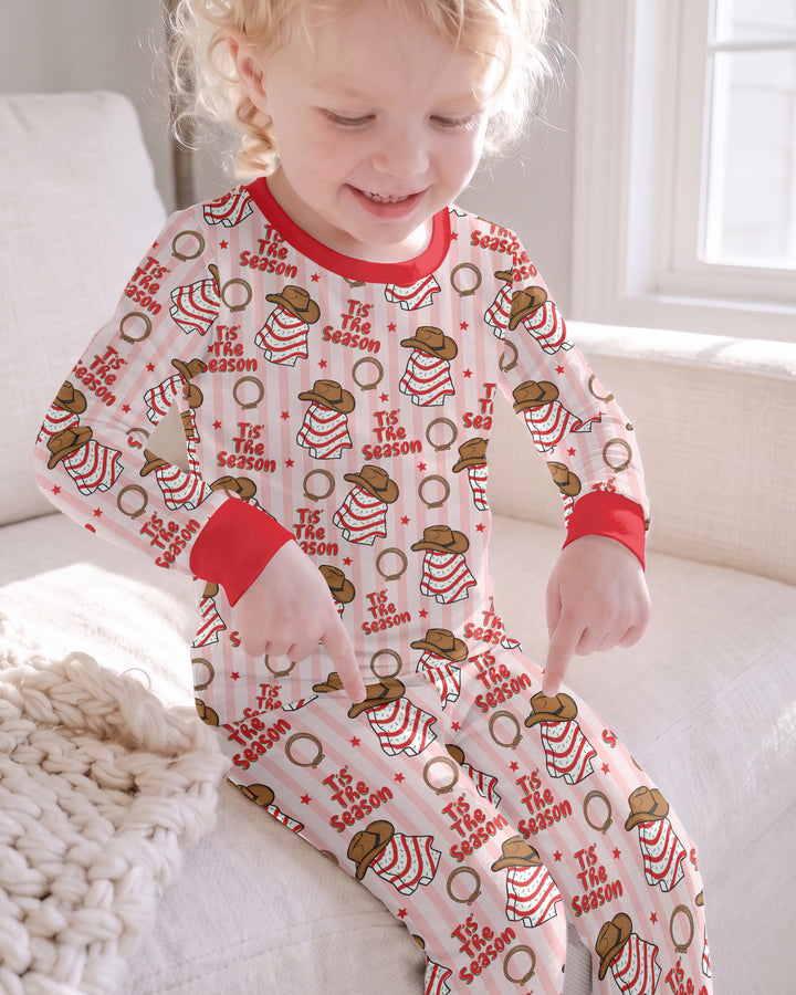 Western Christmas Tis the Season Bamboo Two Piece Long Sleeve Pajama Set